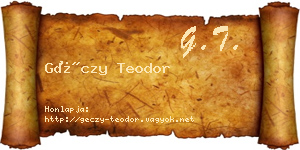 Géczy Teodor névjegykártya
